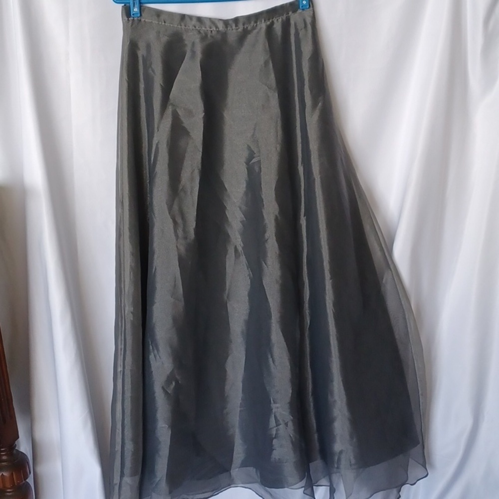 Vintage 80’s Silver Tulle Long Full Maxi Skirt Balletcore Formal Prom